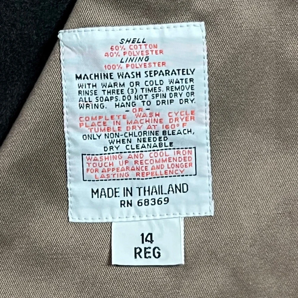 London Towne Vintage Trench Coat Tan Taupe Zip Out Lining Mens 14 Reg RN 68369 - Picture 4 of 13